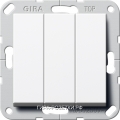 Gira S-55 Бел глянц Выключатель 3-клавишный кнопочный с винт. клеммами